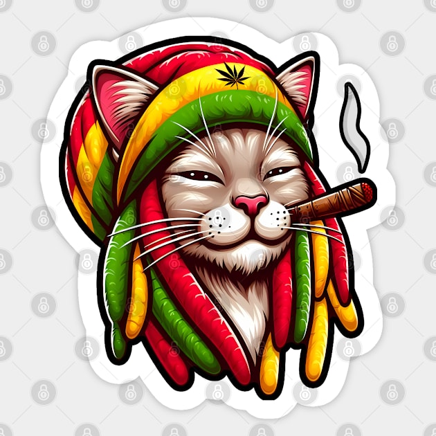 Rasta 420 Cat Sticker by defytees